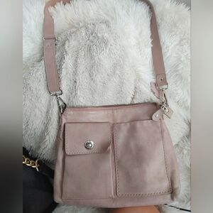 Roots Canada Villager Light Pink Leather Crossbody Bag